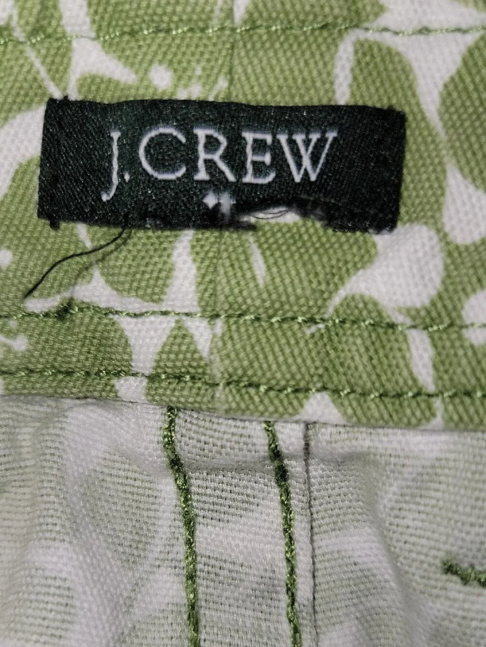 J. Crew Green and White Floral Button-Front Skirt - Picture 7 of 7